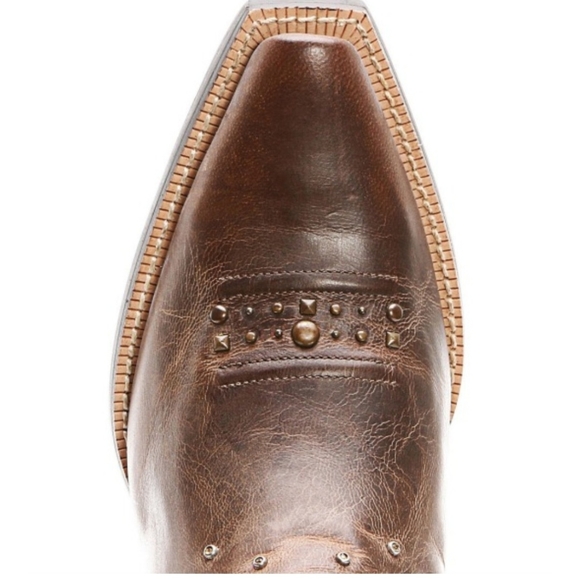 Vintage Ariat Womens 10006850 Brown Leather Rhinestone Cowgirl Boots Size 8B - Picture 2 of 8